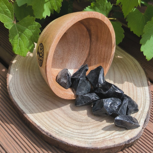 Pierre brute - AGATE NOIRE OBSIDIENNE