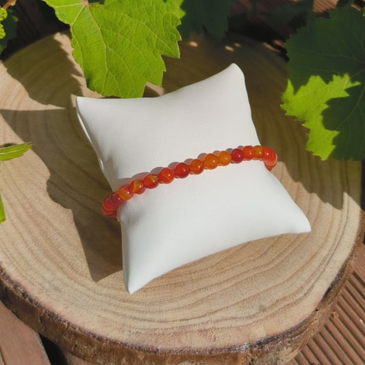 Bracelet Cornaline Rubanée 6mm