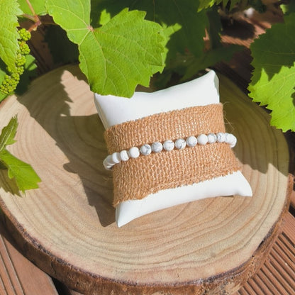 Bracelet Howlite Blanche 6mm