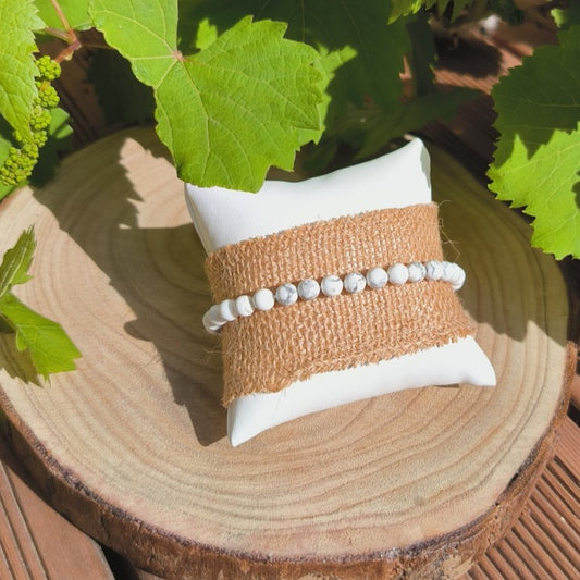 Bracelet Howlite Blanche 6mm