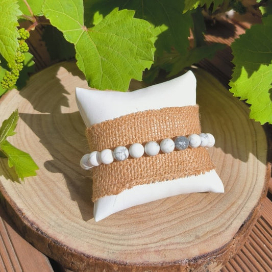 Bracelet Howlite Blanche 8mm