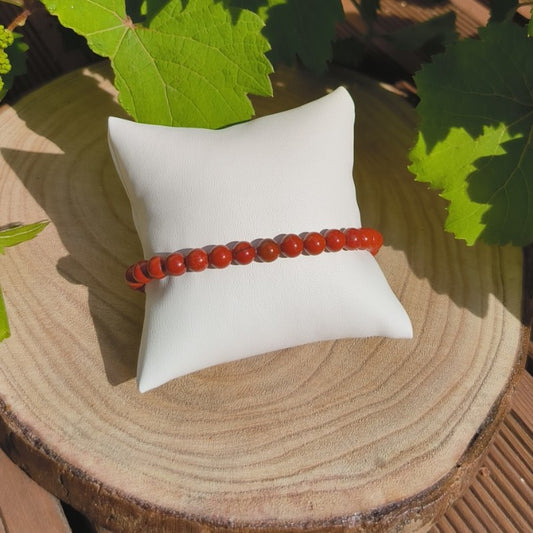 Bracelet Jaspe Rouge 6mm