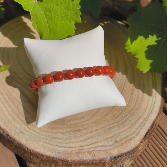 Bracelet Jaspe Rouge 8mm