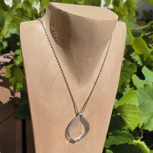 Pendentif pierre plate CRISTAL DE ROCHE