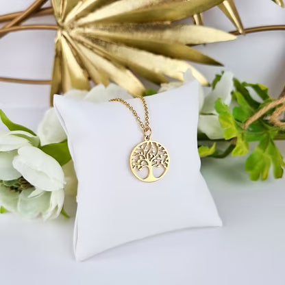 Pendentif arbre de vie en plaqué or - Ether et sens