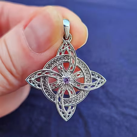 Pendentif Nœud de sorcière - Zircon