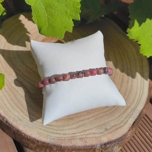 Bracelet Rhodonite 'Black Line' 6mm